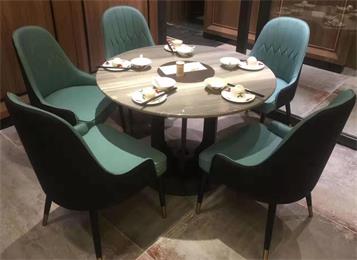 酒樓會所包房高檔大理石圓形餐桌椅 酒樓會所包房高檔大理石圓形餐桌椅